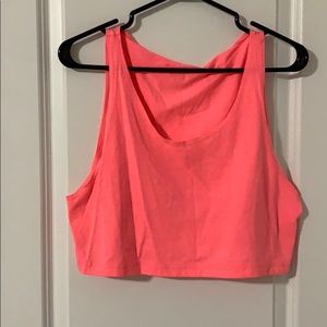 Neon pink crop top